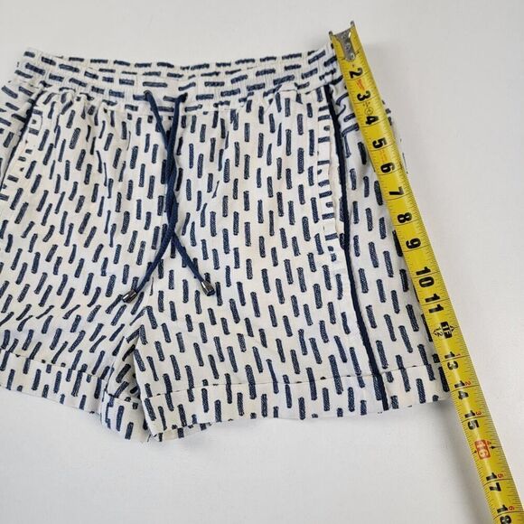 Anthropologie White Navy Panella Textured Shorts Pockets linen Blend Size S - Picture 6 of 13